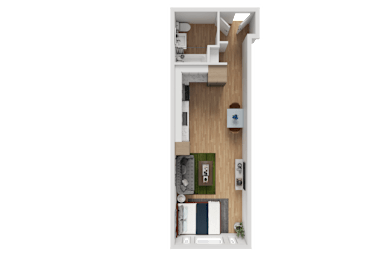 S2 - Studio Floorplan at Noda Apartments, Washington