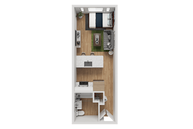 S3 - Studio Floorplan at Noda Apartments, Washington 98101