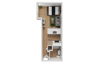 S3A - Studio Floorplan at Noda Apartments, Seattle, WA 98101