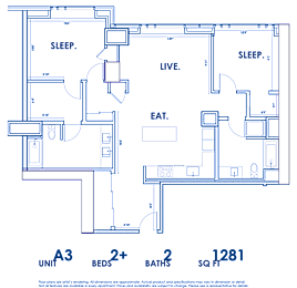 A blueprint of a house layout with labeled rooms and dimensions.