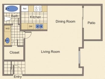 Merlot Studio 1 Bath 500 Square Feet at Monaco at McCormick Ranch, Scottsdale, Arizona