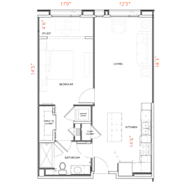 A2 Floor Plan at Urbana Apartments, Chula Vista, 91910