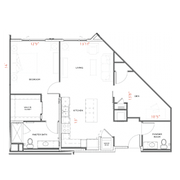 A7 Floor Plan at Urbana Apartments, California, 91910