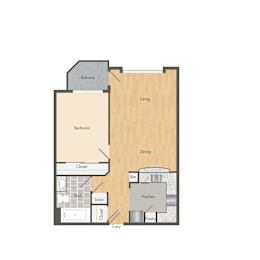 1 bed 1 bath at Woodley Sara Apartment, Van Nuys, California