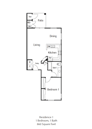 a floor plan of a one bedroom apartment with a bedroom and a living room