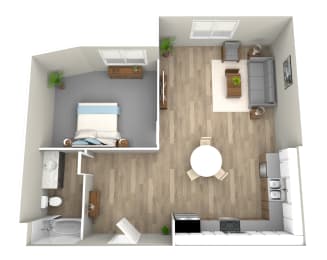 a1 floor plan image of the hollywood apartments in los angeles, ca at Jefferson Yards, Washington, 98402