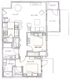 Clark-Fork Floor Plan  at Mullan Reserve Apartments, Missoula