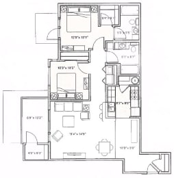 Gallatin Floor Plan at Mullan Reserve Apartments, Missoula, MT, 59808