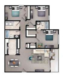 3Bed 2Bath at Ballantyne Commons of Stockbridge Apartments, GA, 30281