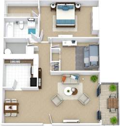2 bed 2 bath at The Madison Apartments and Townhomes, Lawrenceville