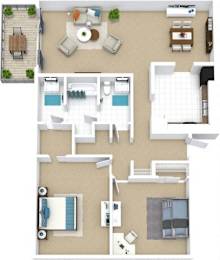 2 bed 2 bath A at The Madison Apartments and Townhomes, Georgia 30044