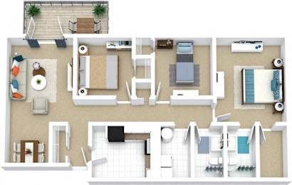 3 bed 2 bath at The Madison Apartments and Townhomes, Lawrenceville, GA