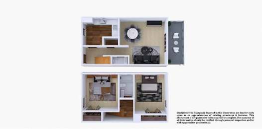 2 Bedroom Floor Plan at Twin City Townhomes, Winston-Salem, NC