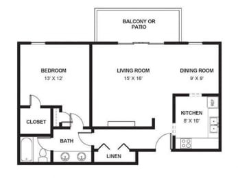 One Bed One Bath 850 Square Feet at The Bridges at Foxridge, Mission, Kansas