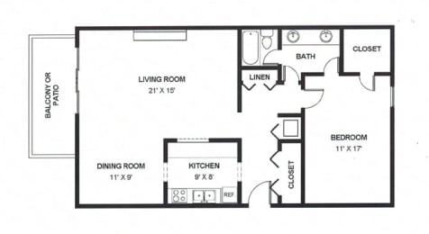 One Bed One Bath 1010 Square Feet at The Bridges at Foxridge, Mission