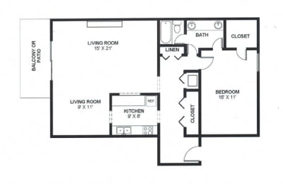 One Bed One Bath 1055 Square Feet at The Bridges at Foxridge, Kansas