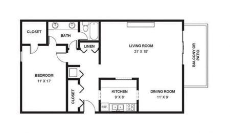 One Bed One Bath 1010 Square Feet at The Bridges at Foxridge, Mission, KS, 66202