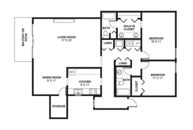 Two Bed Two Bath 1510 Square Feet at The Bridges at Foxridge, Mission, Kansas