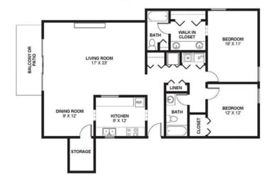 Two Bed Two Bath 1450 Square Feet at The Bridges at Foxridge, Kansas, 66202