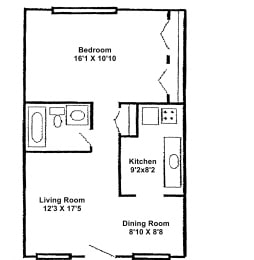  Floor Plan 1 Bedroom
