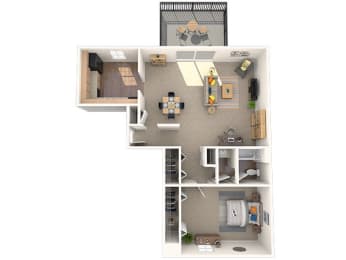Ashworth Floor Plan at Coach House Apartments, Kansas City, Missouri