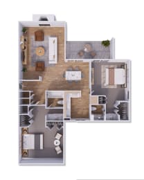2 bed 2 bath 1216 square feet at Willow Creek, Missouri
