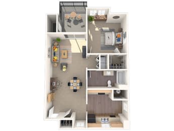 BECKENHAM Floor Plan at Coach House Apartments, Kansas City