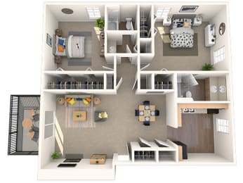 Bradford Floor Plan at Coach House Apartments, Kansas City, 64131