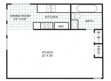 Residence 1 Studio at Three Crown Apartments, Alameda, CA, California, 94501