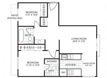 Residence 7 2Bed 2Bath at Three Crown Apartments, Alameda, 94501