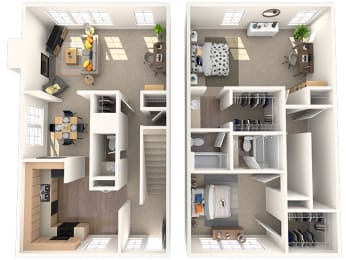 Greenbrier Floor Plan at Coach House Apartments, Kansas City, 64131