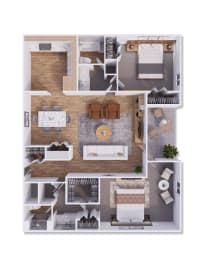 2 bed 2 bath 1256 square feet at Willow Creek, Missouri, 64114