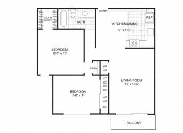 Residence 4  2Bed 1Bath at Marine View Apartments, Alameda