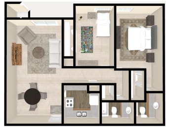 2 Bedroom 2 Bath 925 sqft at The Ridge Overland Park, KS