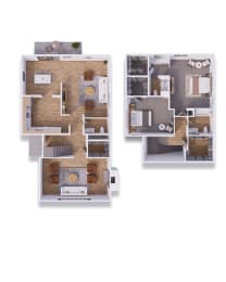 2 bed 2.5 bath townhouse 1879 square feet at Willow Creek, Kansas City, MO, 64114