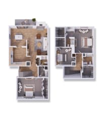 3 bed 2.5 bath townhouse 1879 square feet at Willow Creek, Missouri, 64114