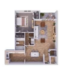 1 bed 1 bath 825 square feet at Willow Creek, Kansas City, 64114