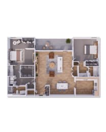 2 bed 2 bath 1148 square feet at Willow Creek, Kansas City, 64114