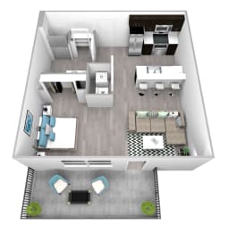 Sandy Studio Floor Plan at Commons on the Tualatin River, Tualatin, OR