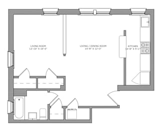 a floor plan of a bedroom floor plan for an open floor plan with a bedroom