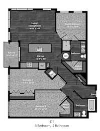 Austen 3 Bedroom with dimensions