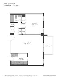  Floor Plan One Bedroom with Balcony
