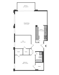 1 bed 1 den tier 24