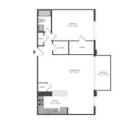  Floor Plan One Bedroom One Bath