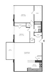  Floor Plan Two Bedroom One Bath