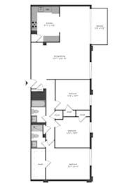  Floor Plan Three Bedroom Two Bath