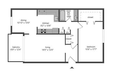 renovated 1b1b floorplan