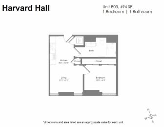 a floor plan of a bedroom apartment