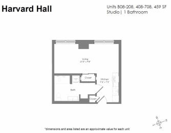 a floor plan for a bedroom with a bathroom and a closet