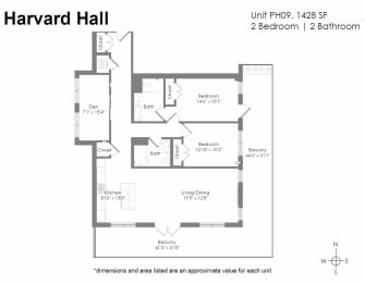 a floor plan of a unit with a bedroom and a bathroom